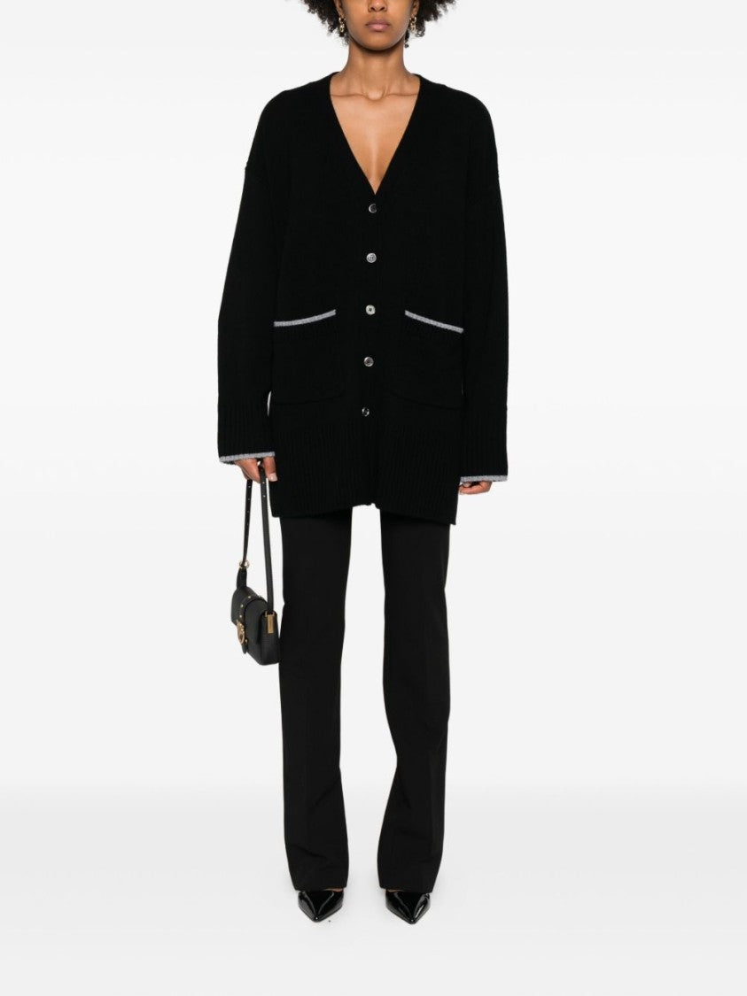 Pinko Cardigan-Style Sweater With Deep V-Neckline