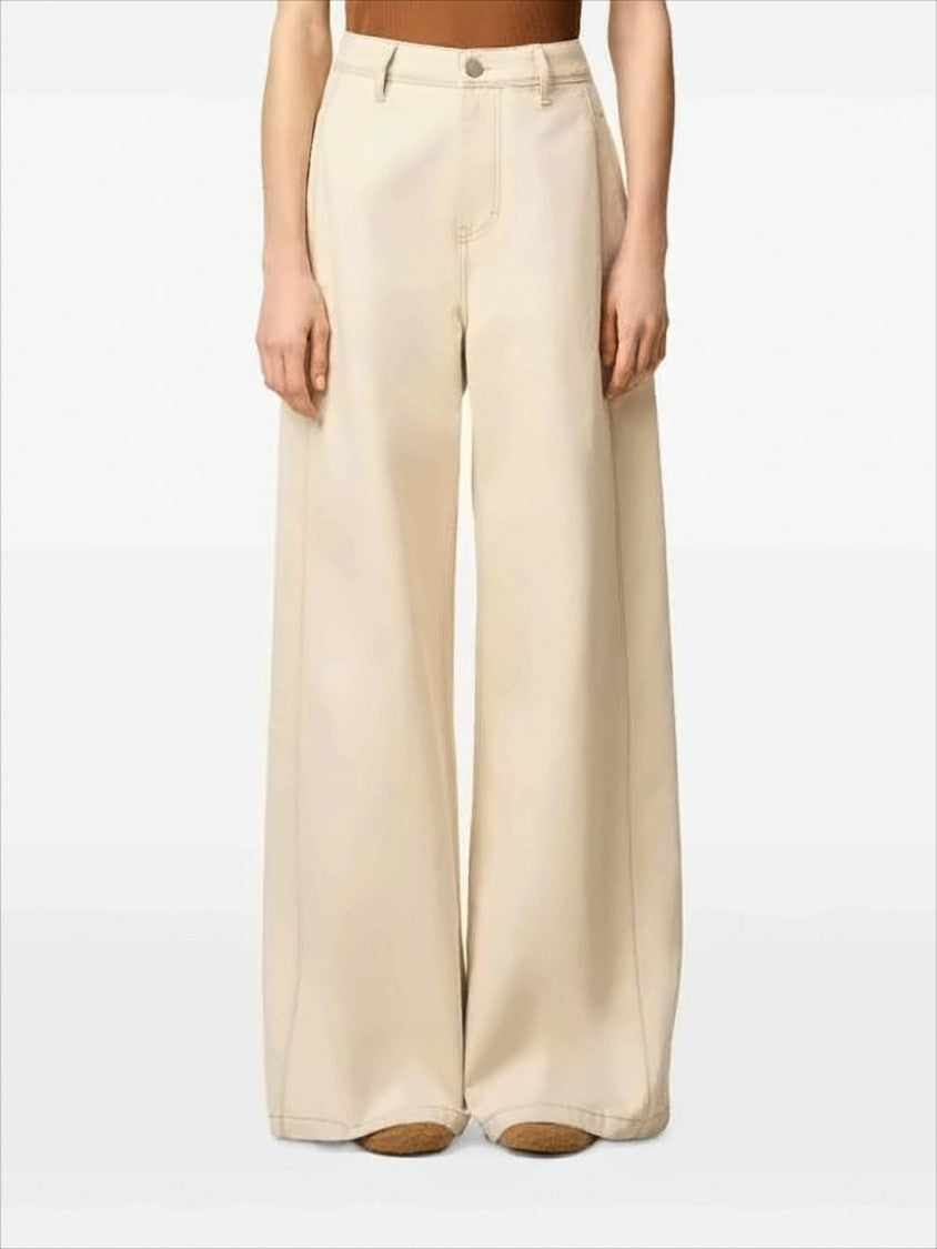Ami Paris High Waist Wide-Leg Pants With Seam Detailing