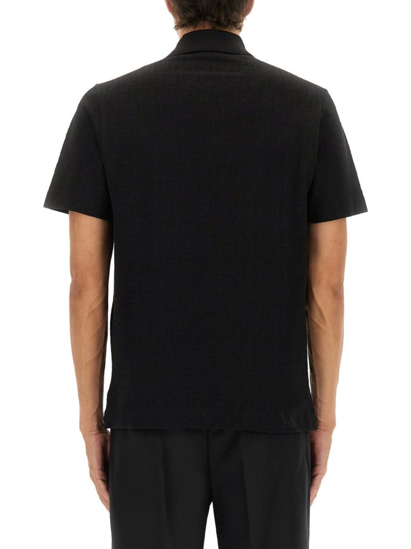 Fendi Ff Piquet Jacquard Polo Shirt