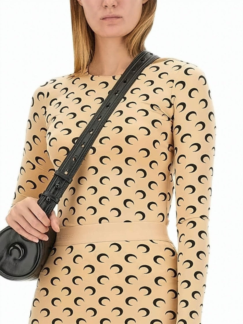 Marine Serre Crescent Moon Print Long-Sleeve Top