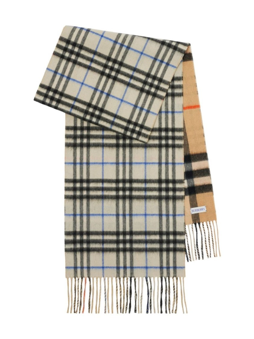 Burberry Light Beige Check Pattern Scarf