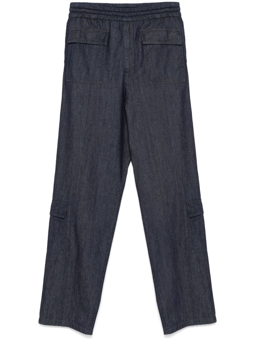 Dries Van Noten Indigo Blue Cotton Trousers