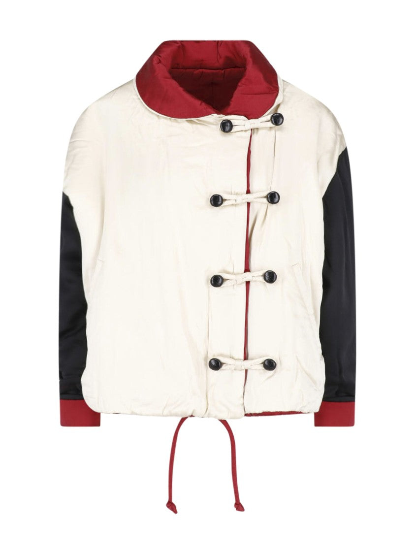 Isabel Marant Reversible Silk Satin Jacket With Padded Collar And Adjustable Hem