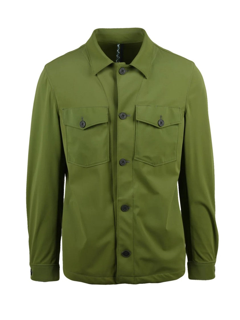 L.B.M. 1911 Green Technical Modern Fit Stretch Polyamide Shirt