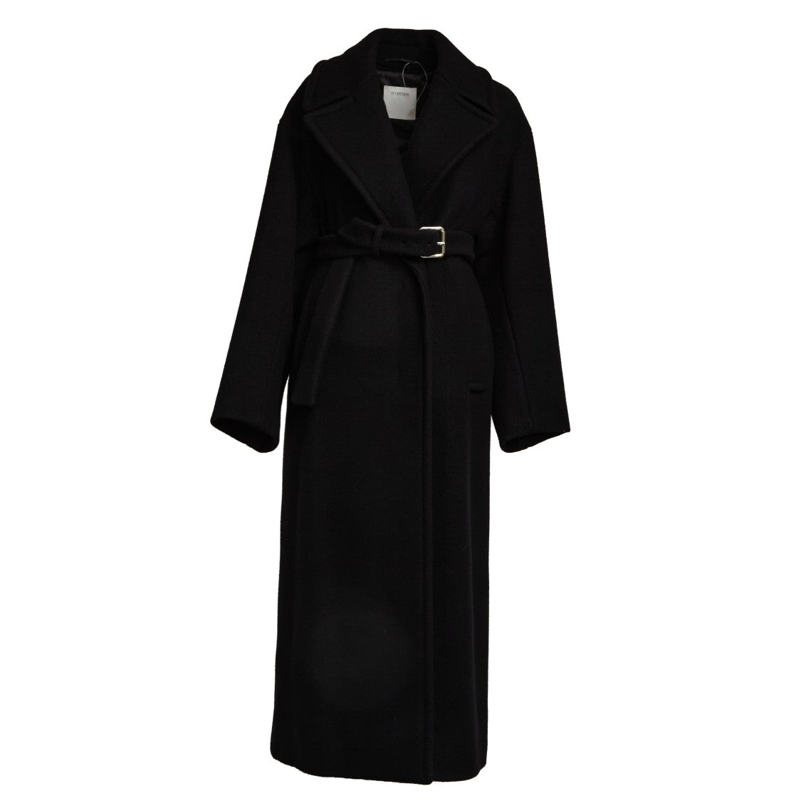 Sportmax Bold Zebra Print Long Coat With Notched Lapel And Waist Belt