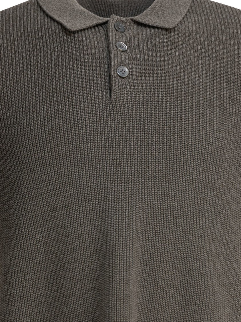 Alex Mill Rolled-Edge Brown Polo Shirt With Mother-Of-Pearl Buttons