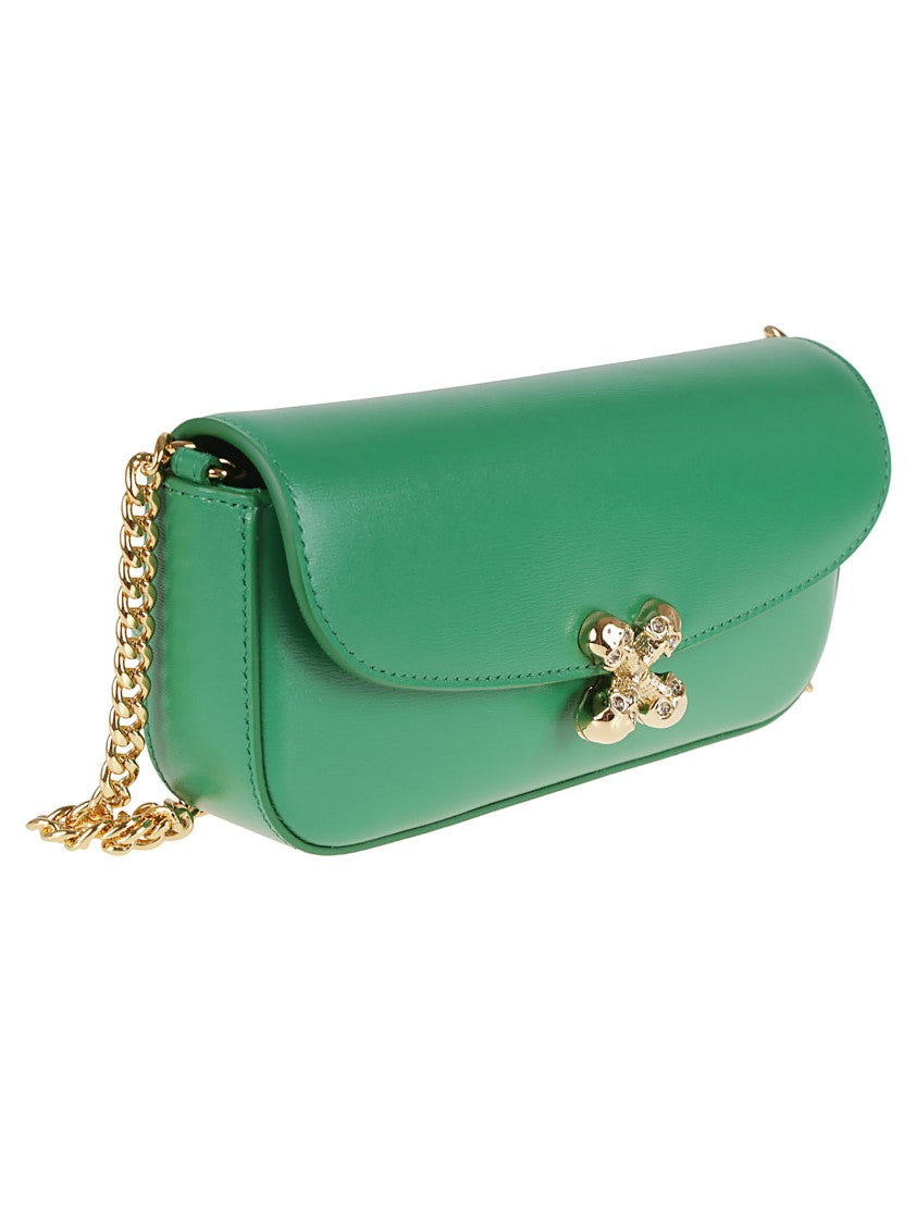 Alexander Mcqueen Skull Flower Small Calfskin Shoulder Bag