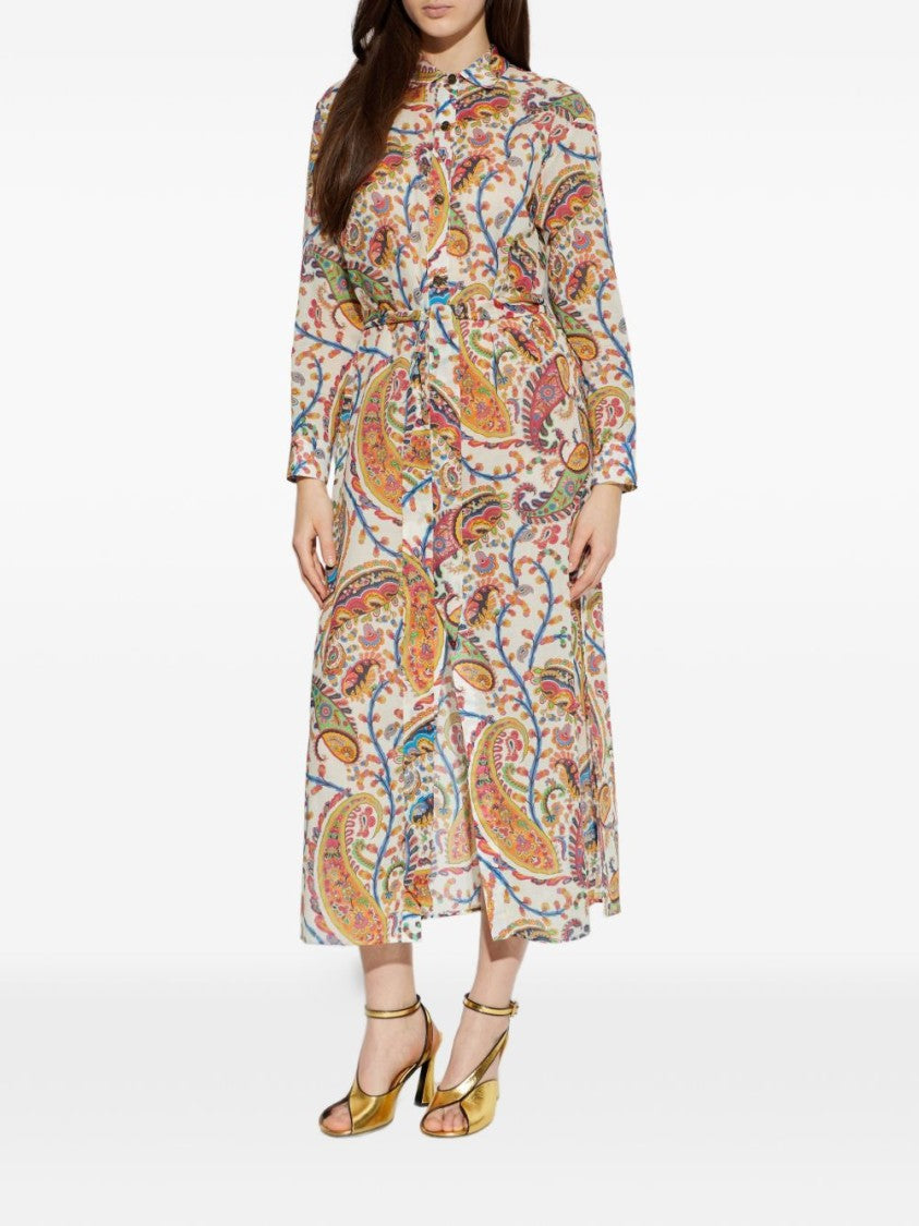 Etro Multicolor Floral Paisley Print Midi Dress