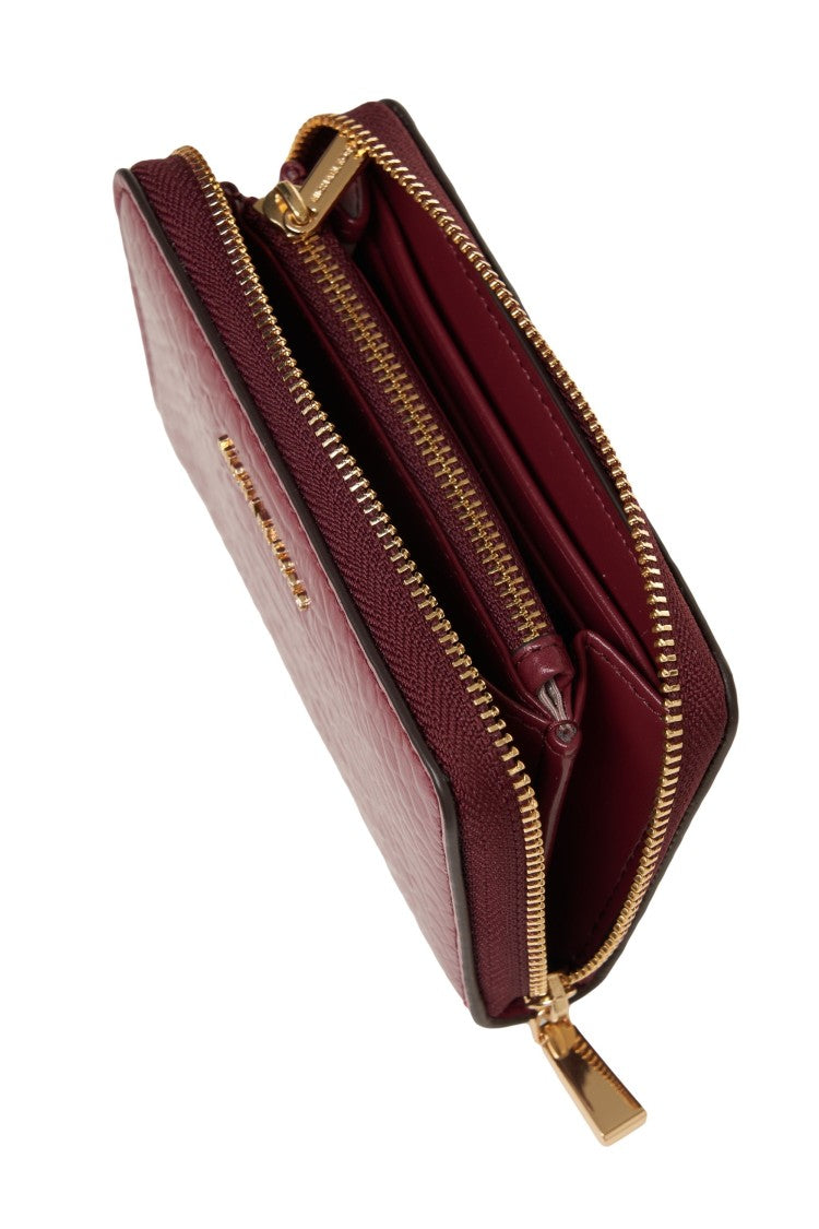 Michael Kors Crocodile-Effect Leather Wallet With Zip Closure