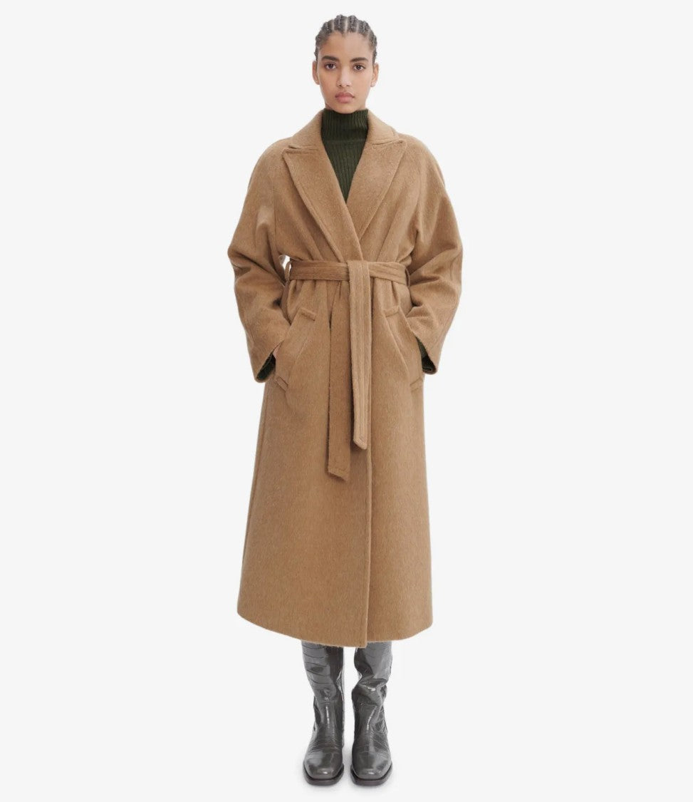 A.P.C. Loose-Fit Camel Coat With Tailored Collar