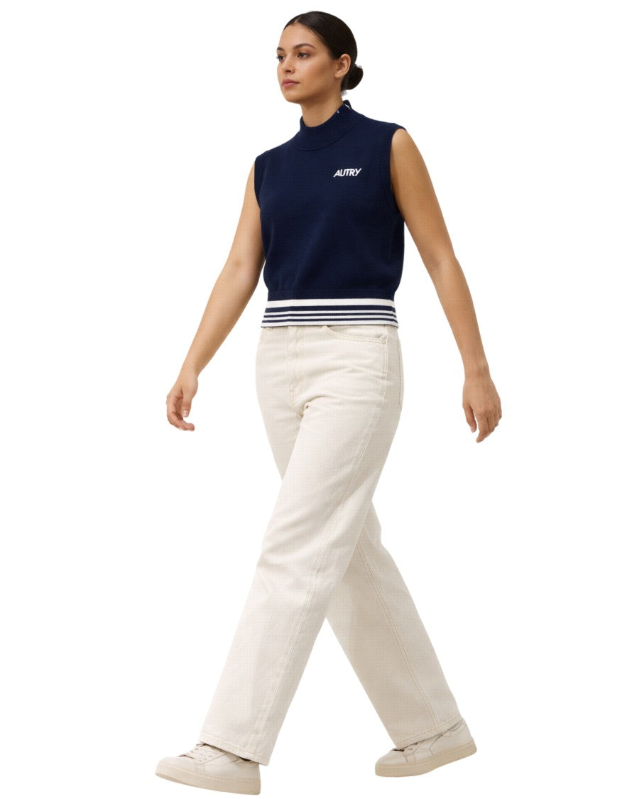 Autry Knitted Blue Women’S Vest