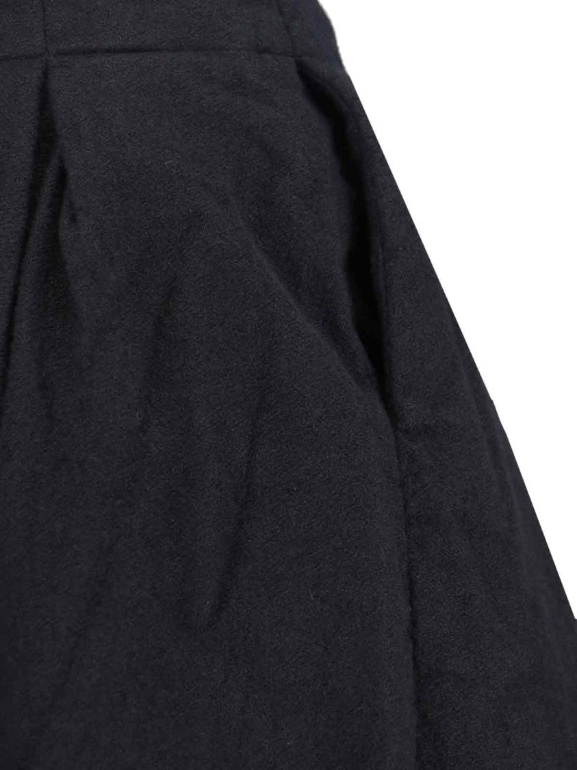 Uma Wang High-Waist Black Skirt With Pleated Flare