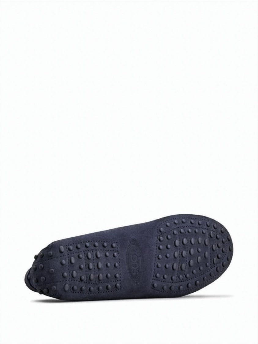 Tod's Blue Suede Loafers With Signature Bit Detail
