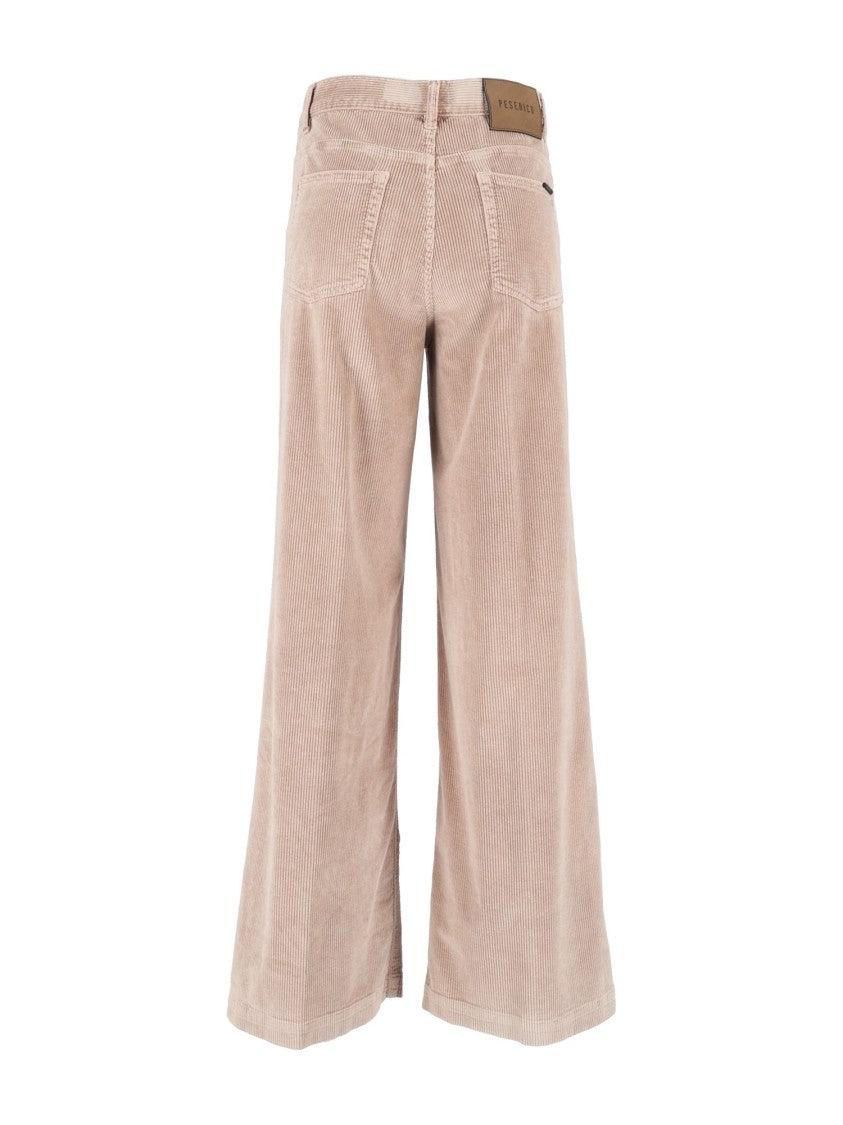 Peserico Five-Pocket High-Waist Wide-Leg Pants