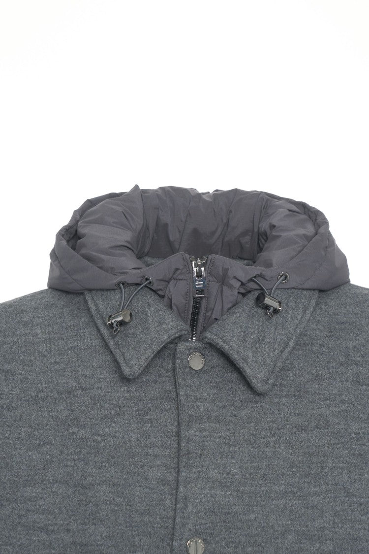 Woolrich Hooded Jacket With Classic Collar And Button Closure