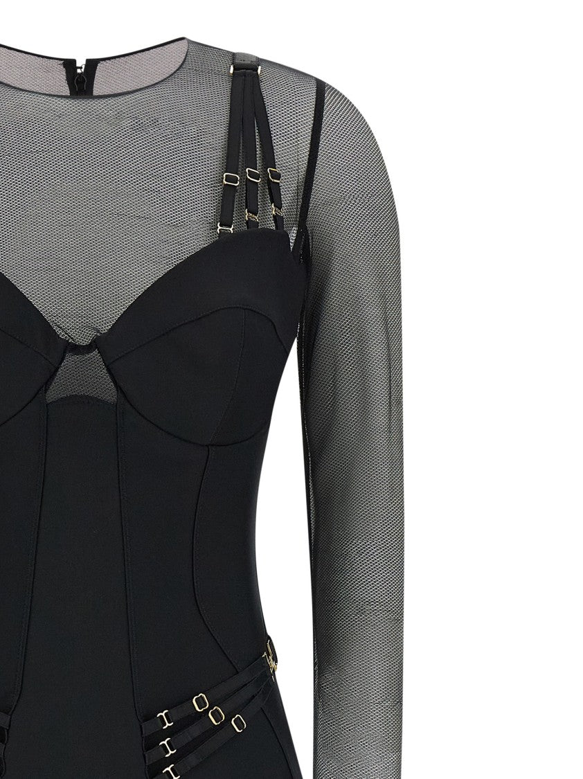 Elisabetta Franchi Jersey And Tulle Jumpsuit