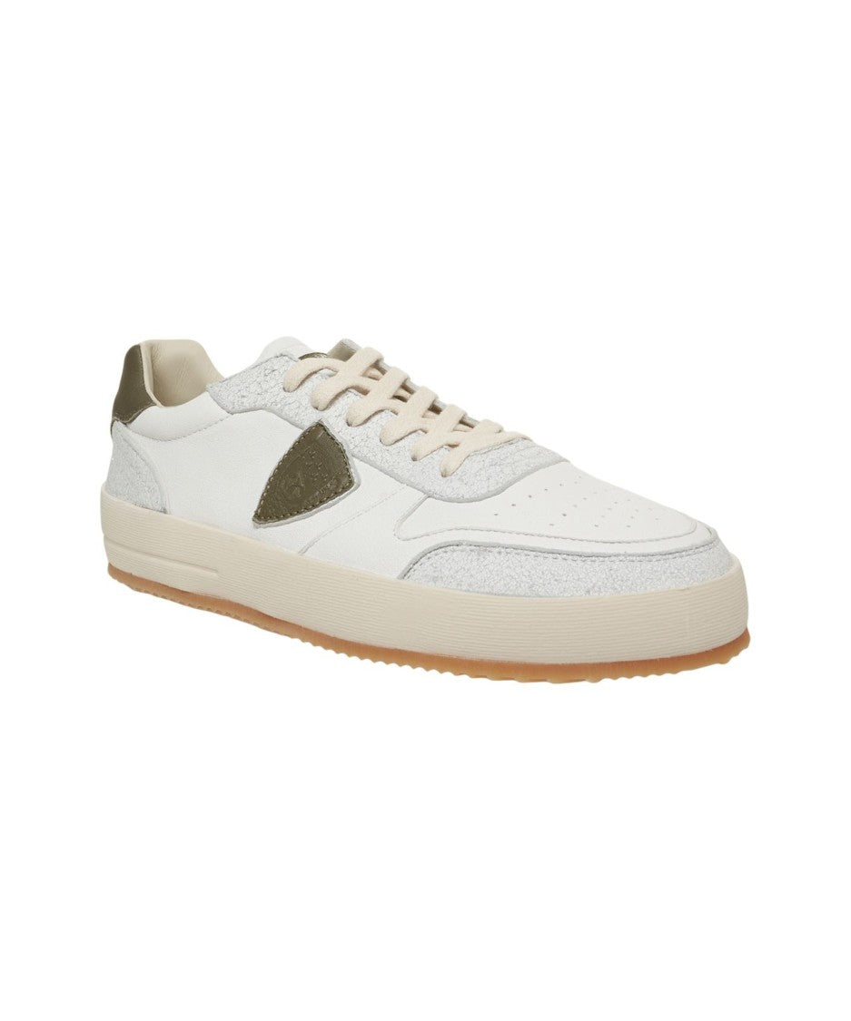 Philippe Model Textured Leather Sneakers With Triangular Logo
