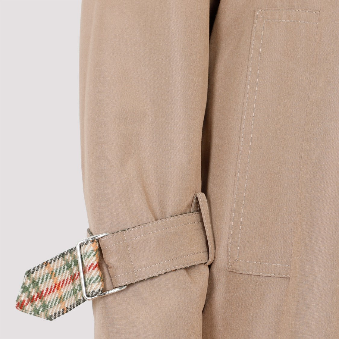 Akris Camel Multicolor Wool Flannel Coat