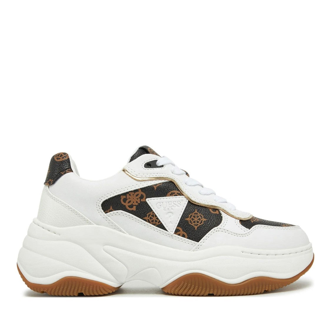 Guess White Hapyy Monogram Panel Chunky Sneakers