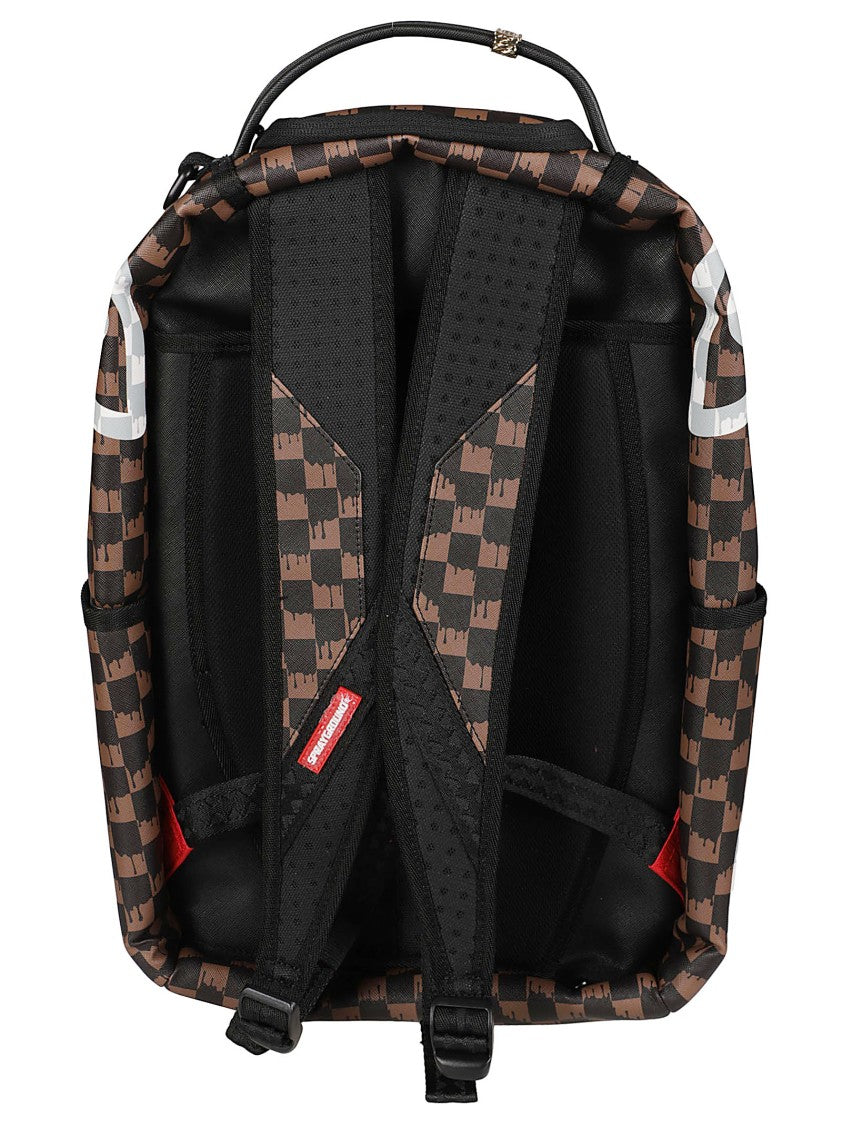 Sprayground Shark Graphic Pvc Backpack With Bold Checkered Design