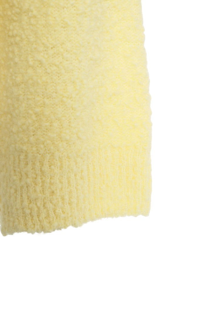 8Pm Slightly Cropped Knit Sweater In Warm Yellow Wool Blend