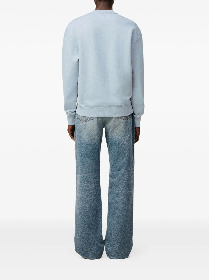 Ami Sky Blue Cotton Sweatshirt