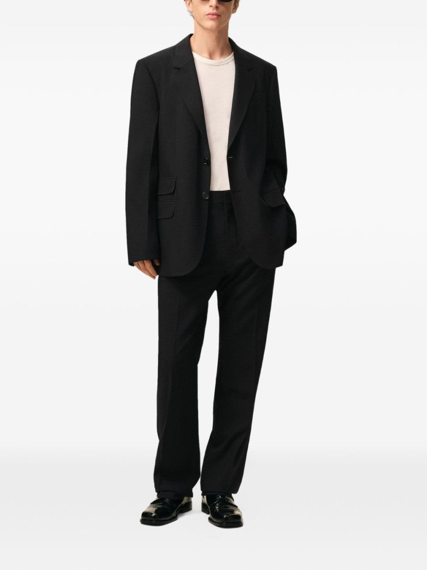 Ami Paris Black Straight Fit Zipped Fly Trousers