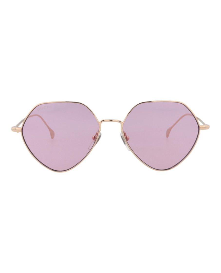 Gucci Square-Frame Metal Sunglasses
