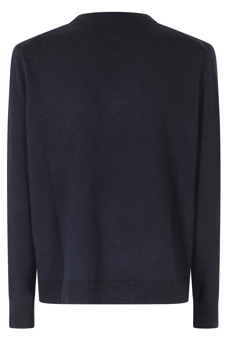Kujten Lita Blue Long-Sleeve V-Neck Cashmere Sweater