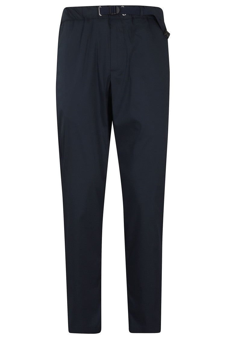 White Sand Blue Active Elastic Waistband Cotton-Blend Straight-Leg Pants