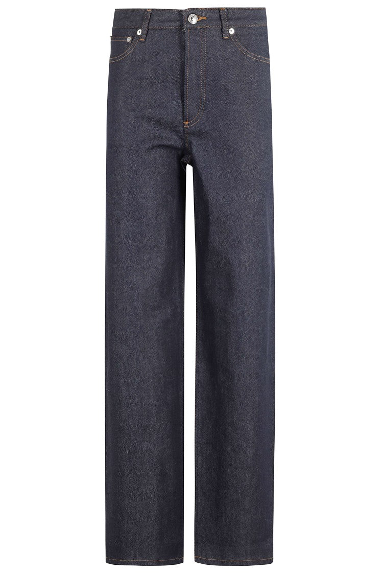 A.P.C. Blue Elisabeth Straight-Leg Cotton-Blend Jeans