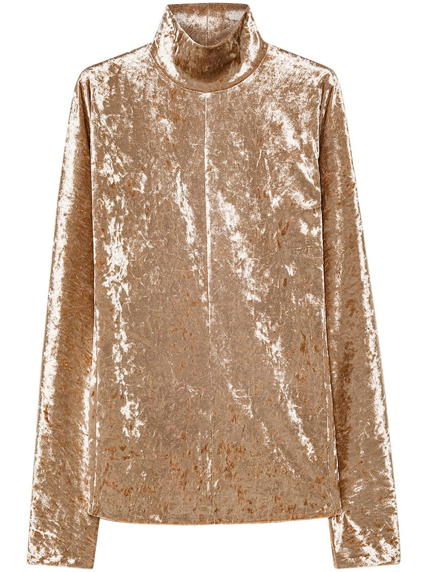 Forte Forte Iridescent Stretch Velvet Turtleneck T-Shirt