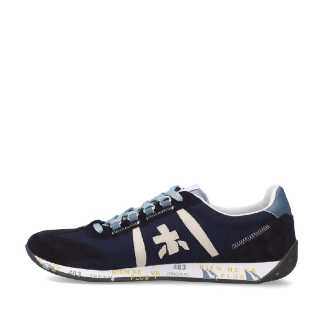 Premiata Suede And Technical Fabric Blue Jackyx Sneakers