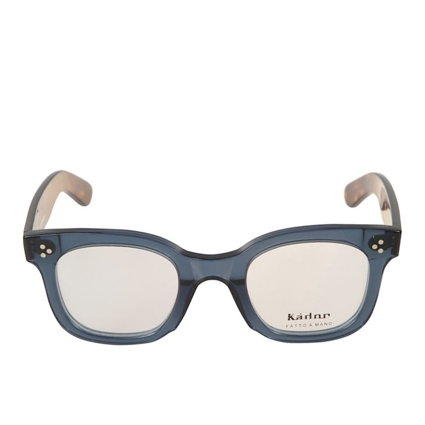 Kador Heritage Translucent Dark Blue Eyeglasses With Tortoiseshell-Patterned Arms