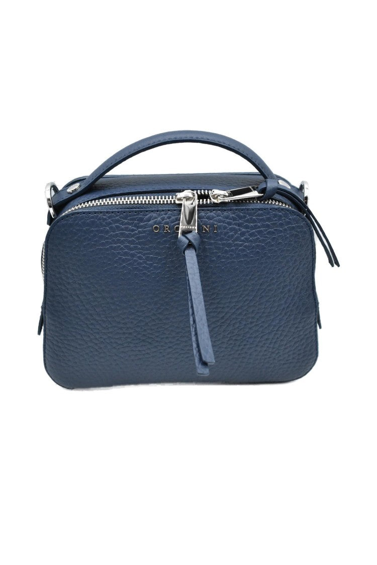 Orciani Structured Blue Handbag With Textured Finish