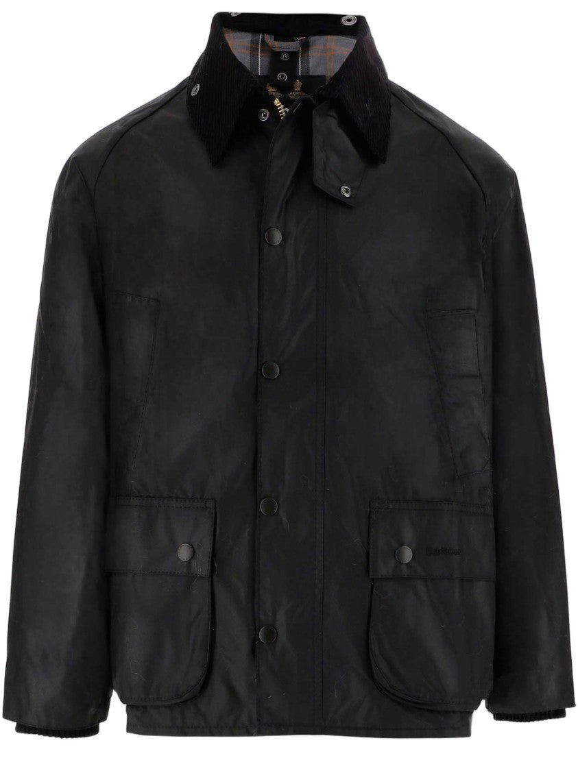 Barbour Black Waxed Cotton Velvet Collar Jacket