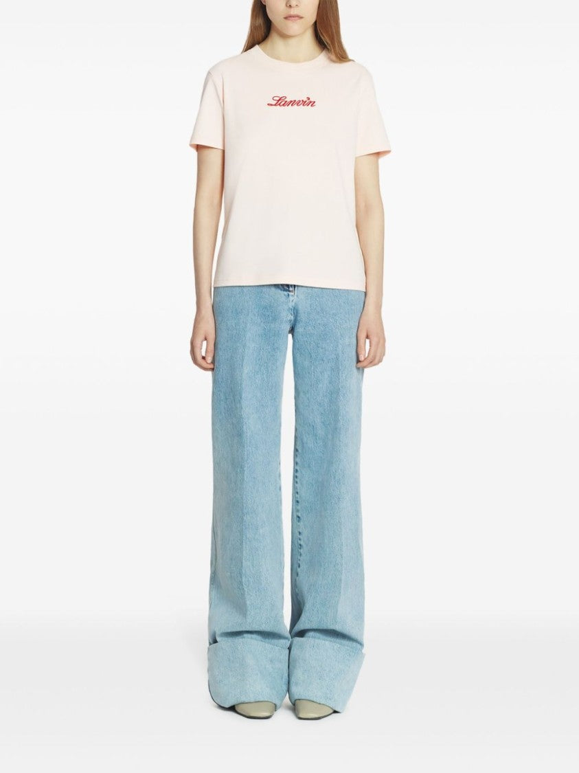 Lanvin Light Pink Minimalist Straight Hem Top