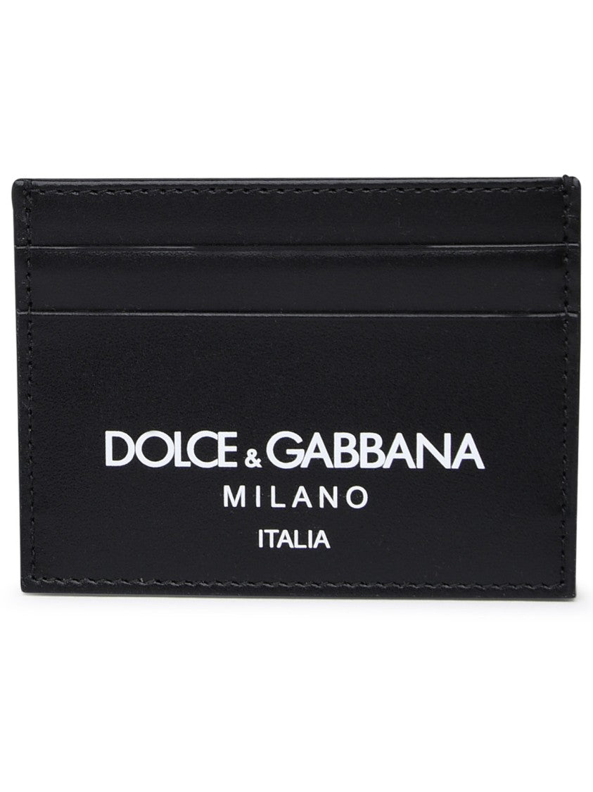 Dolce & Gabbana Black Leather Card Holder