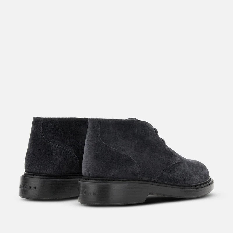 Hogan Minimalist Smooth Suede Ankle Boots