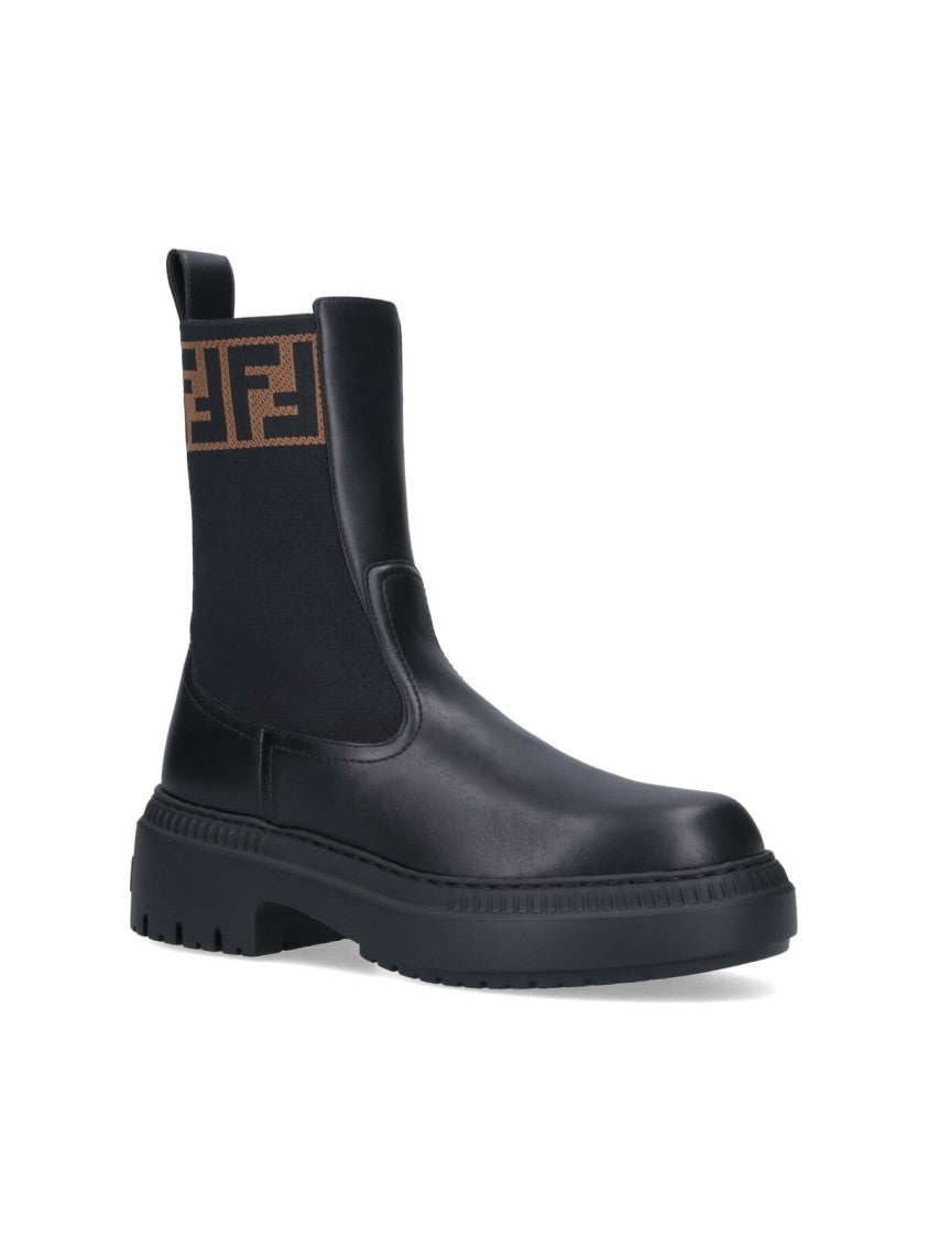 Fendi Domino Biker Boots – Black