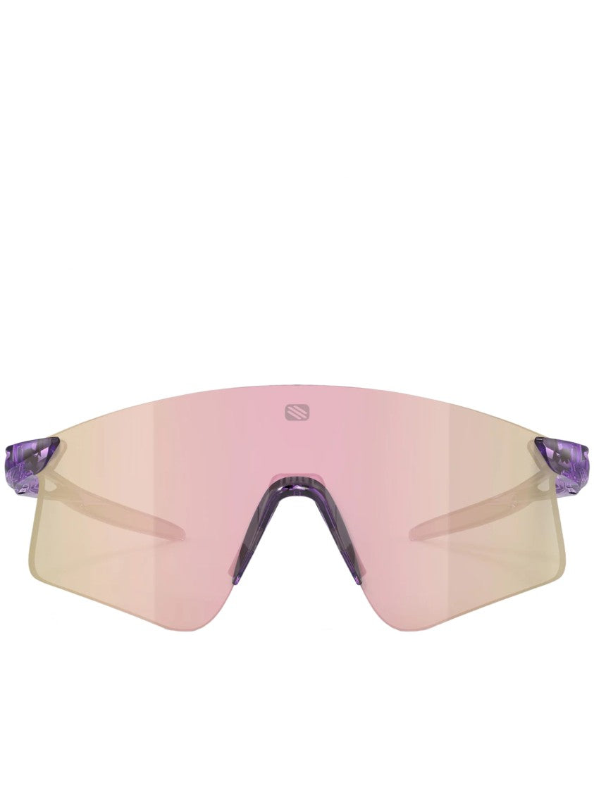Rudy Project Translucent Purple Wraparound Sunglasses With Pink Reflective Tint