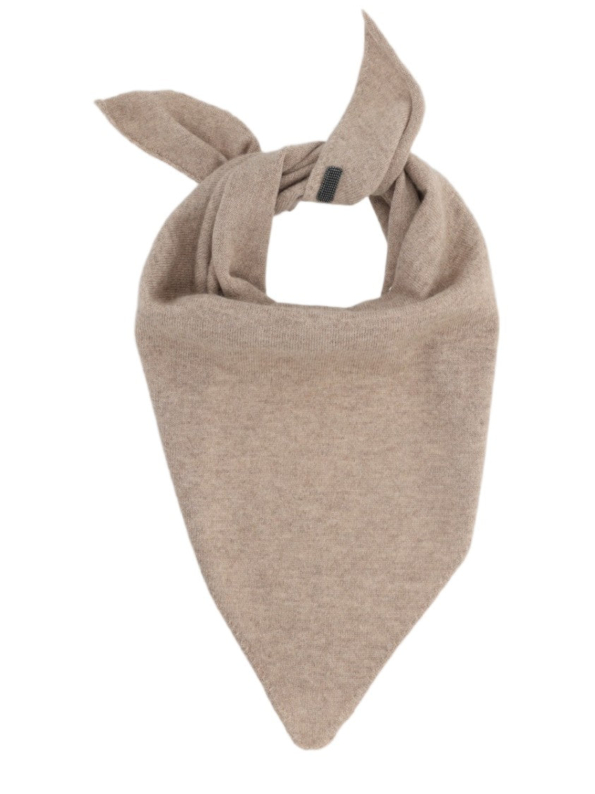 Brunello Cucinelli Cashmere Foulard With Fine Knit Texture And Knotted Ends