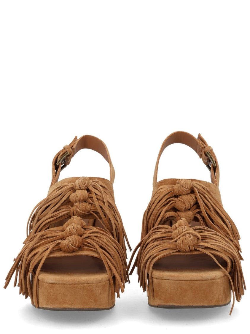 Ash Oprah Suede Knotted Fringe Sandals