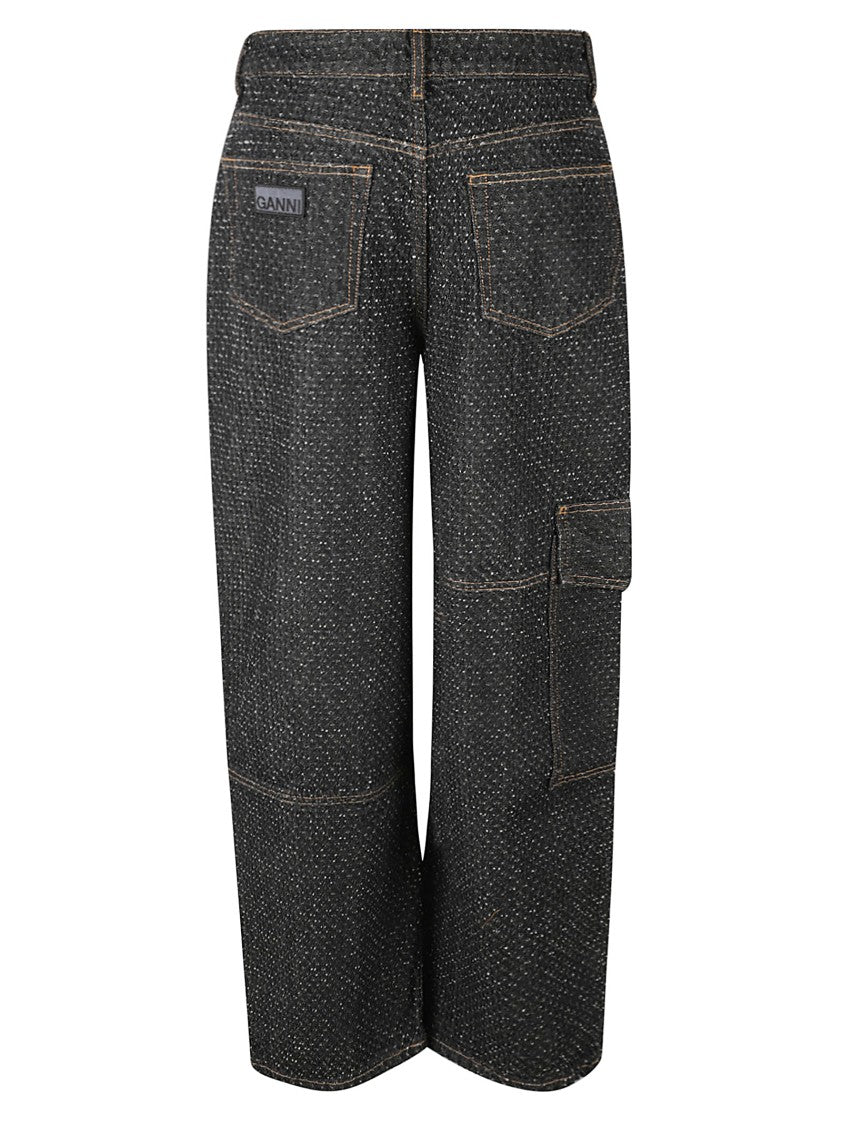 Ganni High-Waisted Black Jeans With Wide Legs