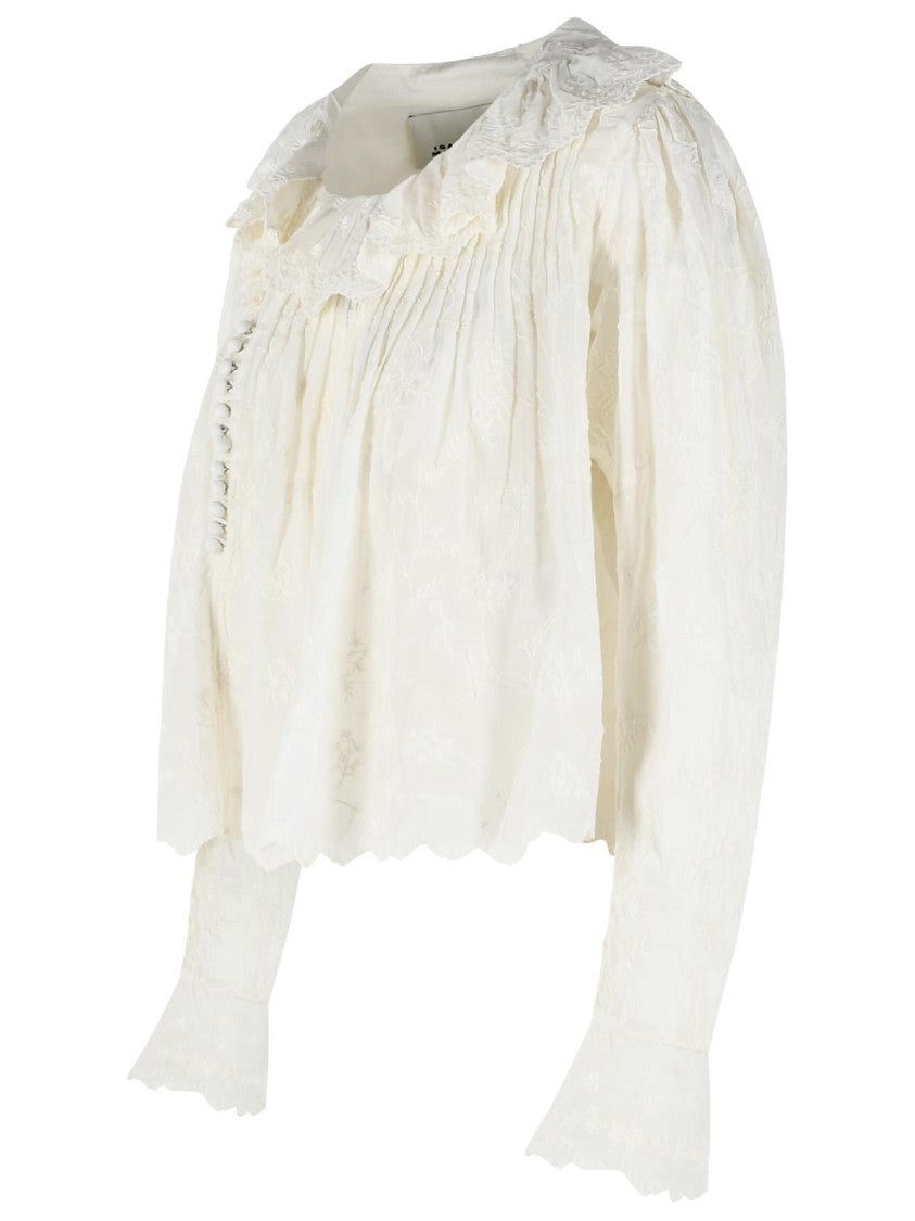 Isabel Marant 'Zelly' White Cotton And Silk Blouse