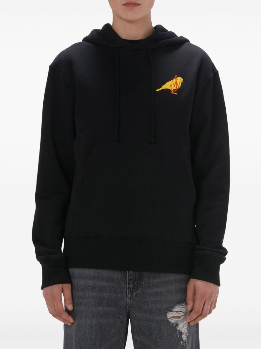 J. W. Anderson Cotton Hoodie With Iconic Embroidered Design And Relaxed Fit