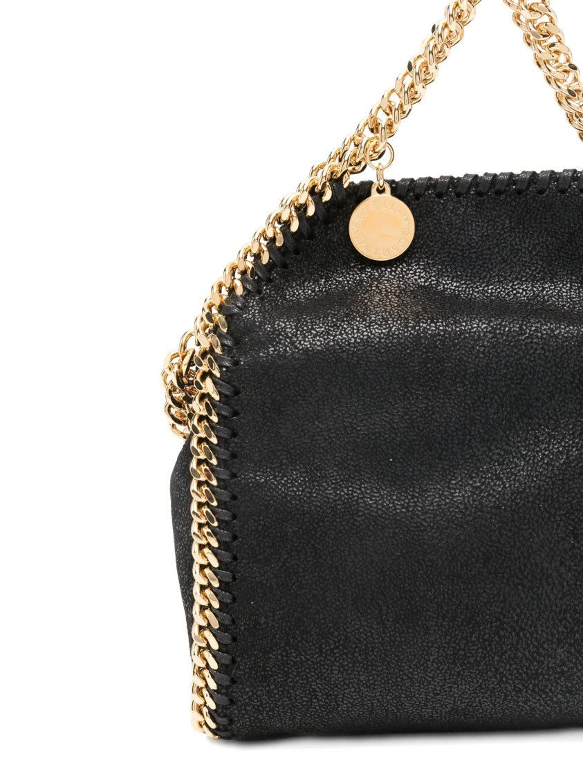 Stella Mccartney Textured Black Tiny Bag With Chain Trim