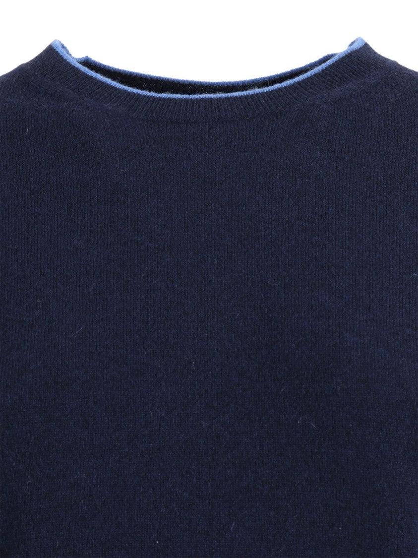 Kangra Cashmere Crew Neck Contrast Trim Sweater