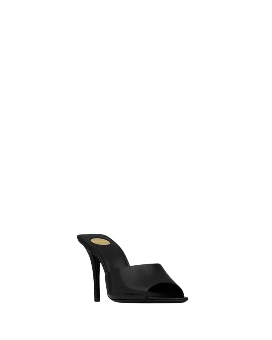 Saint Laurent Lambskin Leather High-Heeled Mules With Pointed Toe