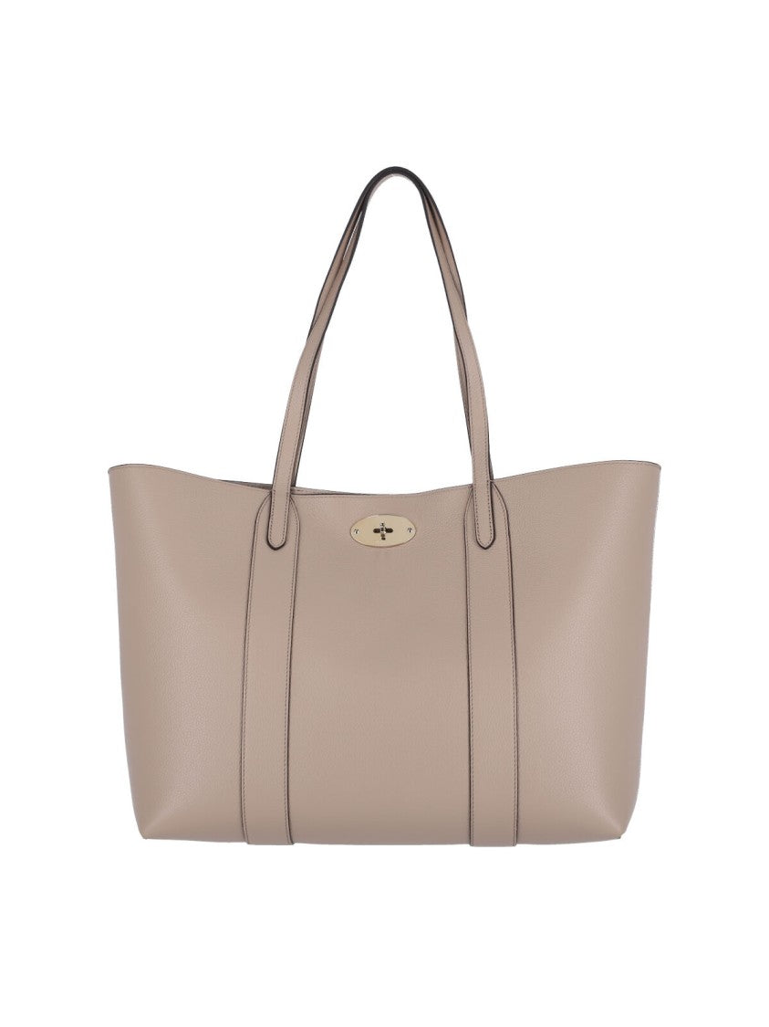 Mulberry Taupe Bayswater Hammered Leather Tote Bag